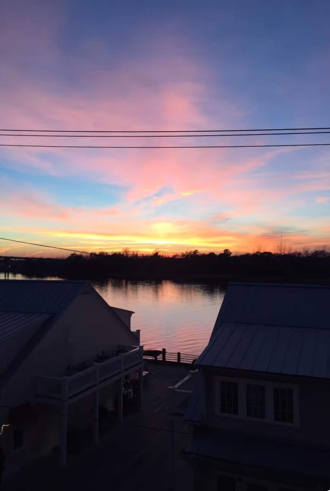 Sunset over the Cape Fear River from the Riverside Suite